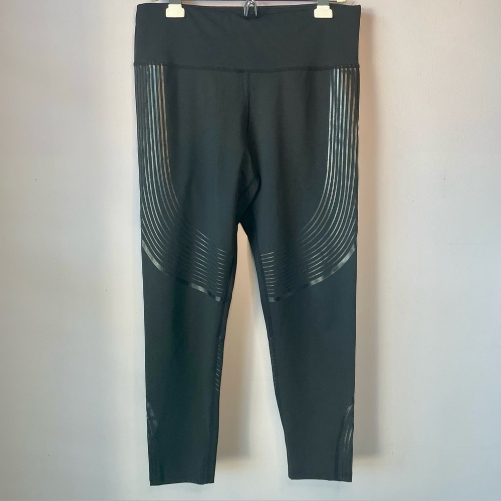 DYCE Womens Black Active Performance Leggings Deluxe Comfort Athleisure Sz Large
